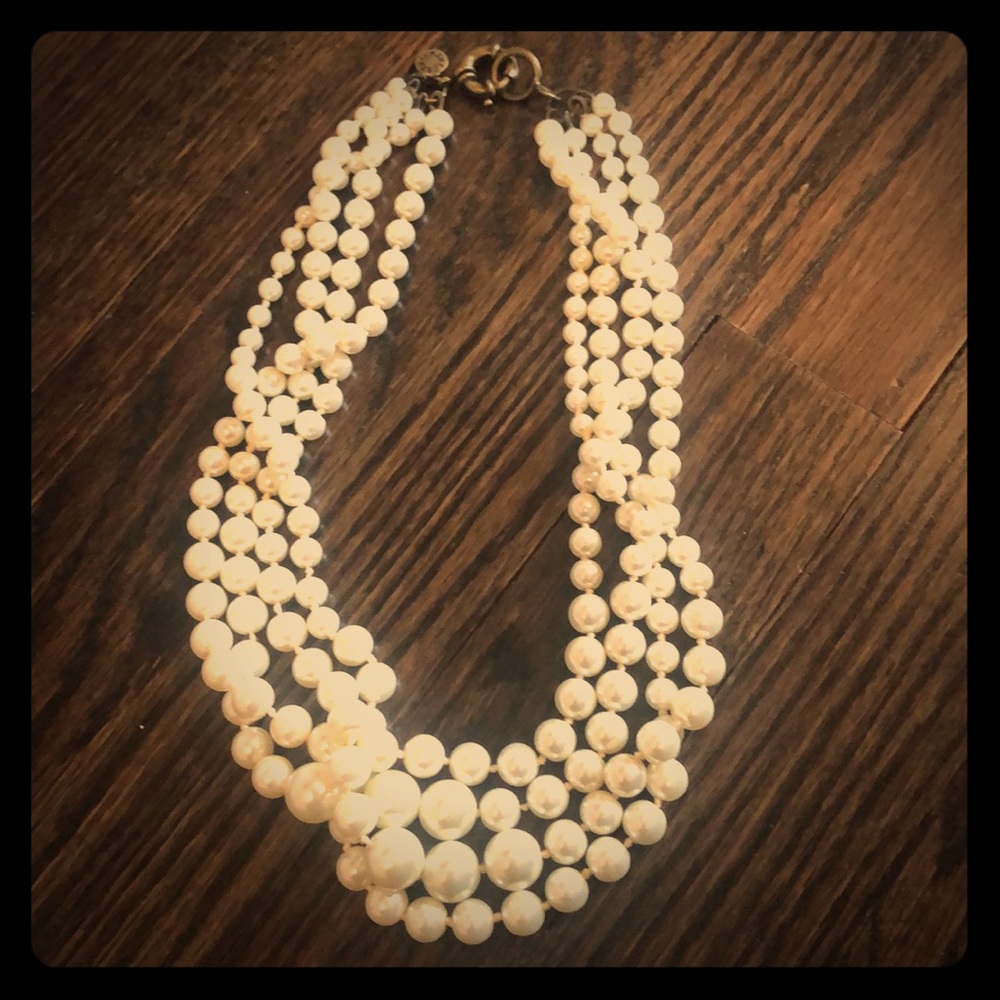 J crew multi strand pearl statement necklace